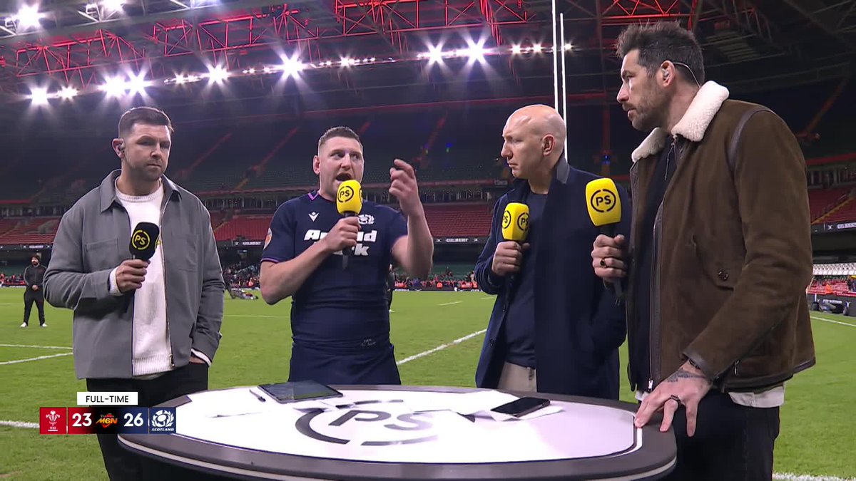 Finn Russell joins our panel following another superb display for Scottish Rugby 🏴 "The most pleasing thing is that we stuck to our gameplan and it worked out" 🗣️ #GuinnessM6N