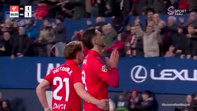 🔥 Bu kez ataklar ender gelişmedi; Osasuna, Real Madrid'i devirdi! Osasuna'ya 90+1'de 3 puanı getiren gol!