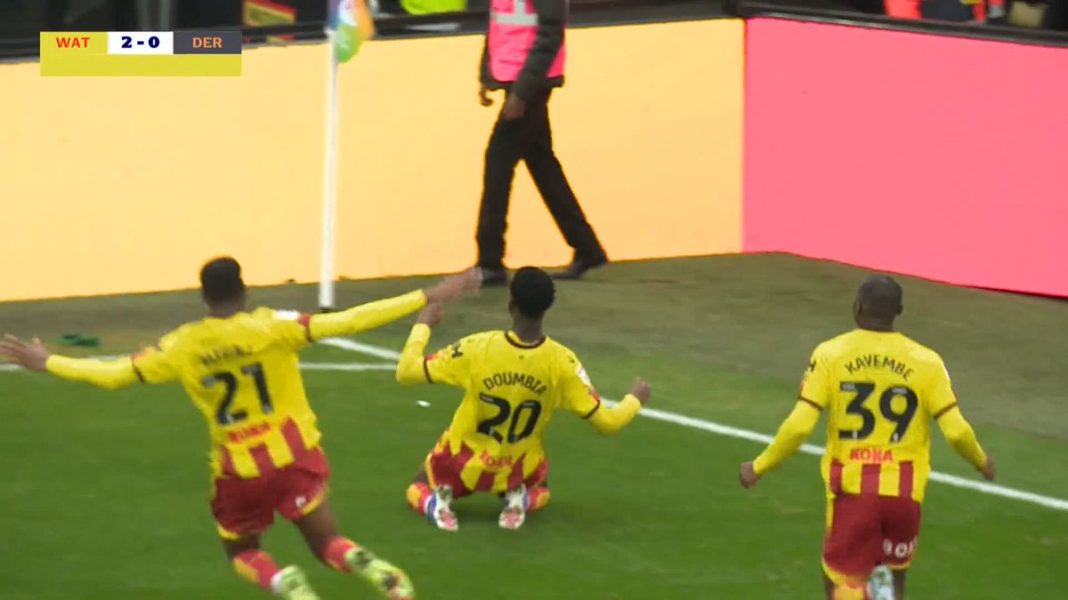 Mamadou Doubia seals the three points for Watford ➕3️⃣ The Hornets have their first win under Ed Still