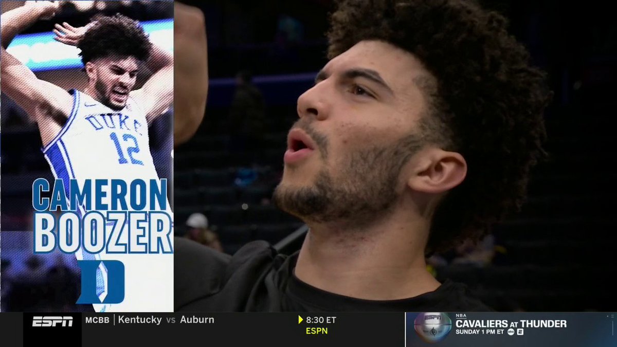 Cameron Boozer is THAT GUY 🔥 Watch him hoop during No. 1 Michigan-No. 3 Duke NOW on ESPN and the ESPN App 👀