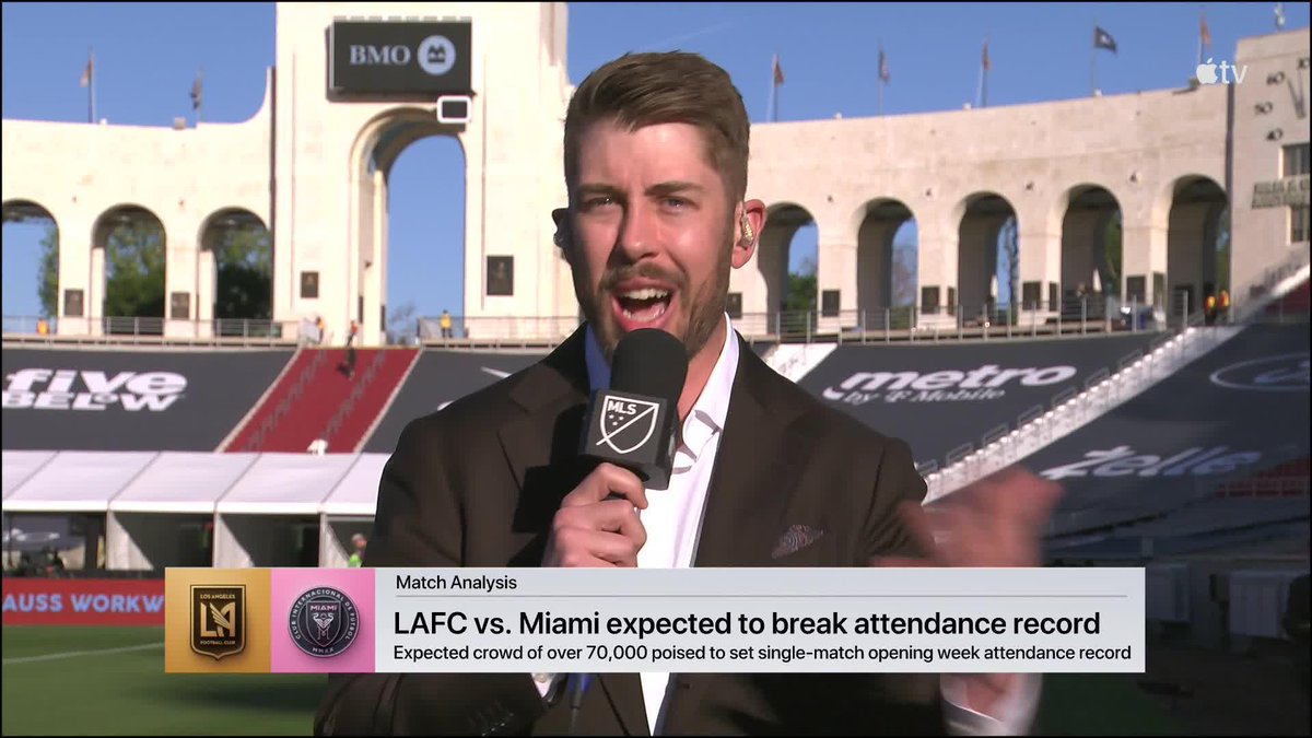 70K plus fans expected at the LA Memorial Coliseum. Andrew Wiebe previews LAFC vs. Inter Miami CF at 9:30pm ET on Apple TV: