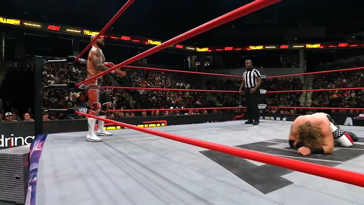 Jungle Jack Perry keeps Lightskin Kingpin distracted to allow Jet Set Rodeo to get the win! Watch #AEWCollision LIVE on TNT &amp; HBO Max