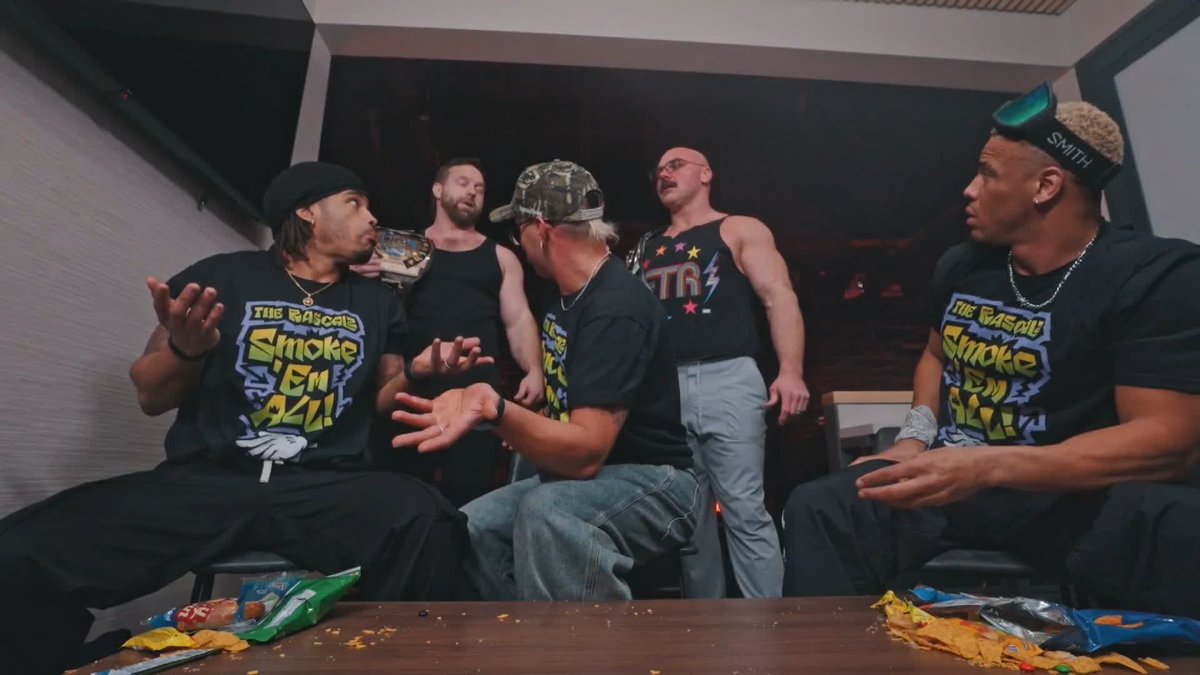 “I knew it! The devil’s lettuce!” #AEW World Tag Team Champions FTR confront The Rascalz, but The Rascalz fire back with an Eliminator challenge! 🤔 Watch #AEWCollision LIVE on TNT &amp; HBO Max