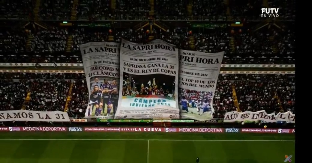 El tifo de la afición de Saprissa en el clásico, le recuerdan a Alajuelense que hace más de una década ganaron la copa 31, misma que su rival ganó hace 6 meses