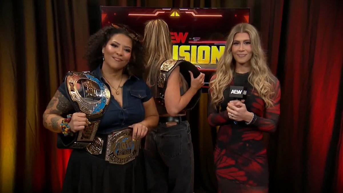 Incoming message from the Babes of Wrath! #AEW Women’s World Tag Team Champions Willow Nightingale &amp; @harleycameron_ send a warning to MegaBad! Watch #AEWCollision LIVE on TNT &amp; HBO Max
