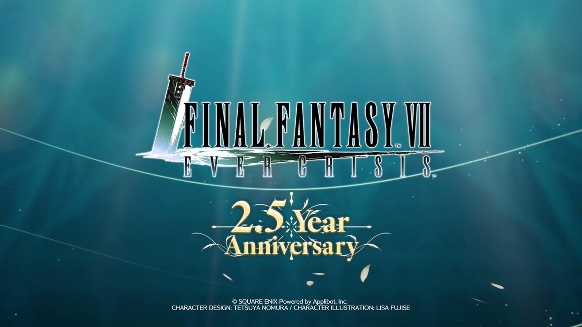 【2.5 Year Anniversary イベント 開催予告！】 ／ もうすぐ#FF7EC は… 2.5 Year Anniversary🎉 ＼ 3/1(日)より、周年を記念したイベントの開催が決定！ 豪華キャンペーンや新登場のウェア、新機能「オーバーチューン」などをご紹介！ #FF7エバークライシス #FF7ECハーフアニバ