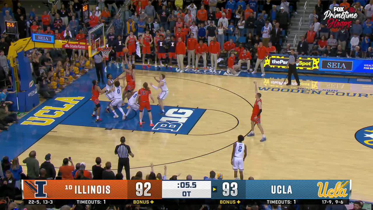 Keaton Wagler with the follow to give No. 10 Illinois Men's Basketball the late lead in OT 😰 📺: FOX