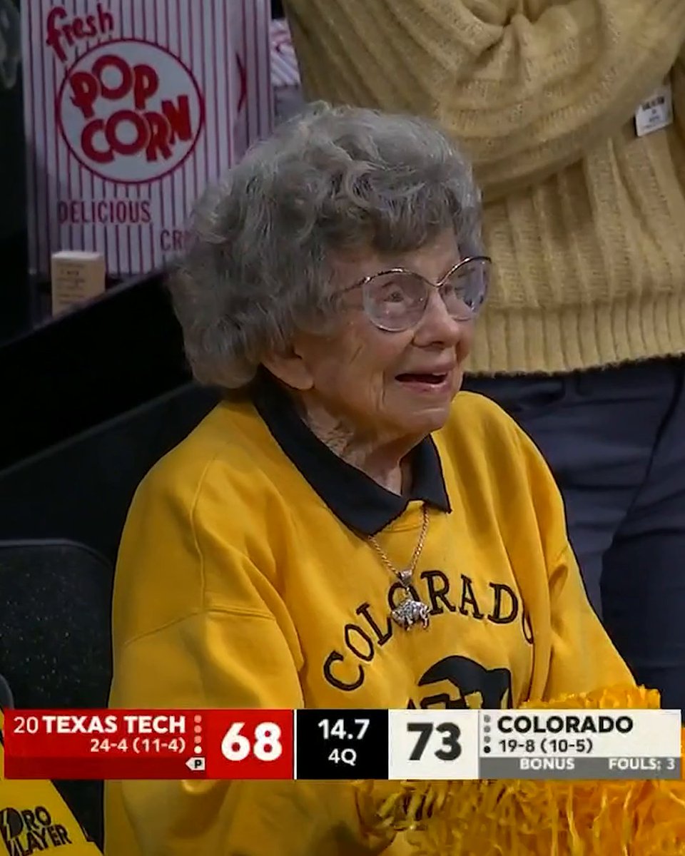101-year-old Colorado superfan “Miss Peggy” cheering on the Buffs 🗣️✨