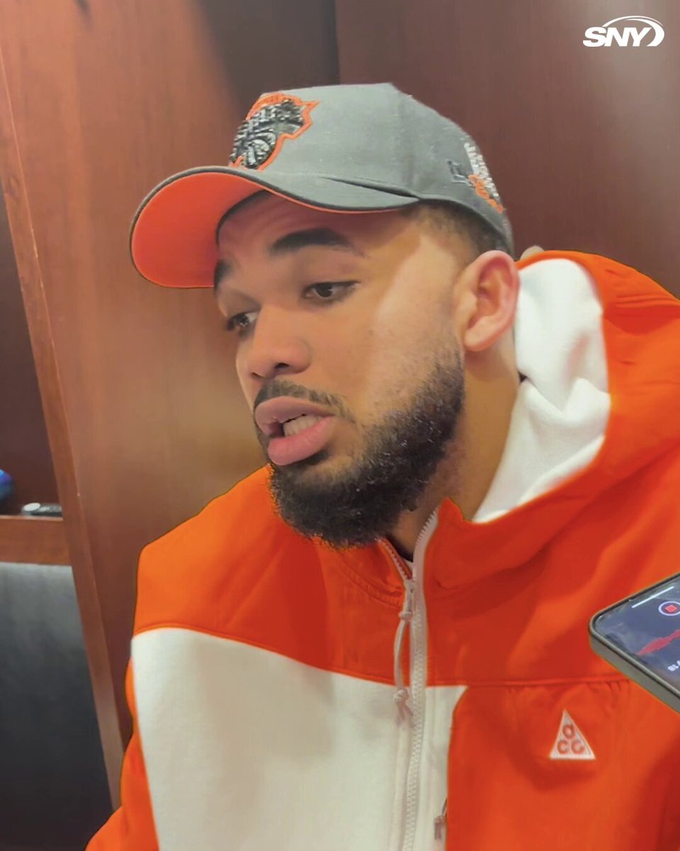 "I just challenged our team to start the fourth" Karl-Anthony Towns talks about his message to his teammates before the fourth quarter, challenging them to get a stop to start the quarter: