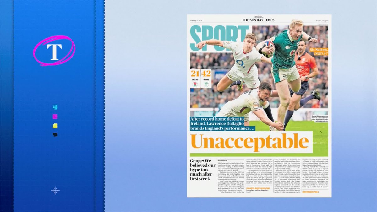 "Defeat for England was obvious after the first five minutes" A look into a 'desperate' day for England, who were humbled 42-21 by Ireland at Twickenham in the Six Nations 👀