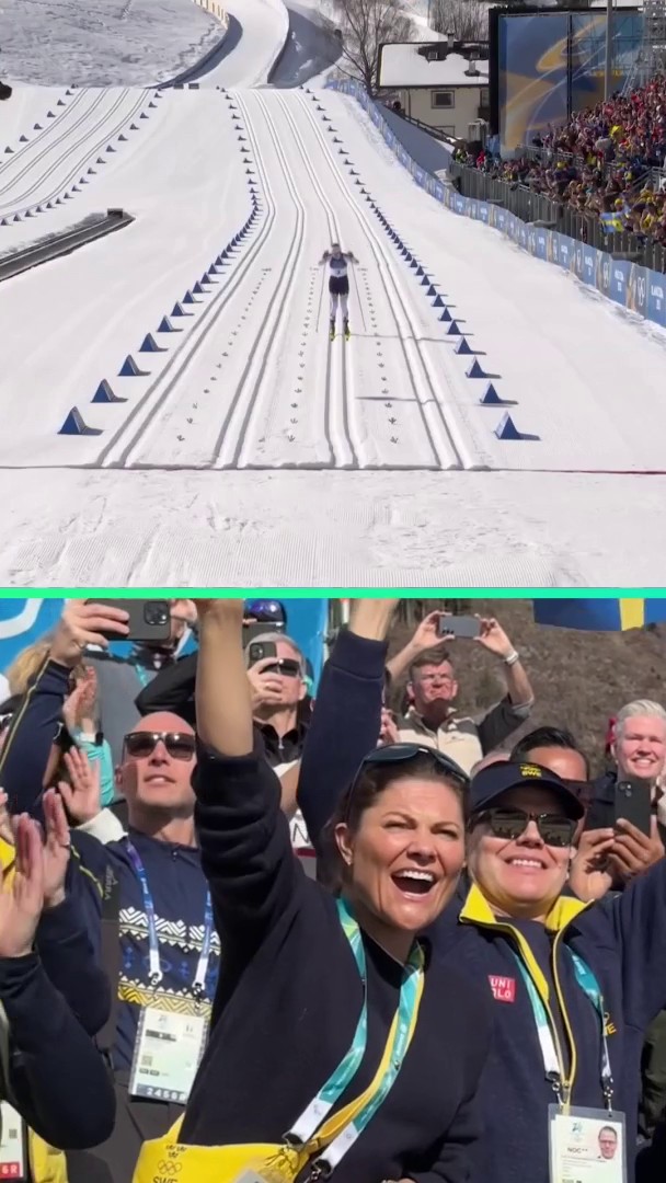 Kronprinsessans glädjetårar när Ebba Andersson tar OS-guld på femmilen 💙💛 📲 Streama hela OS i Milano Cortina 2026 på HBO Max och se det bästa på Eurosport 1.