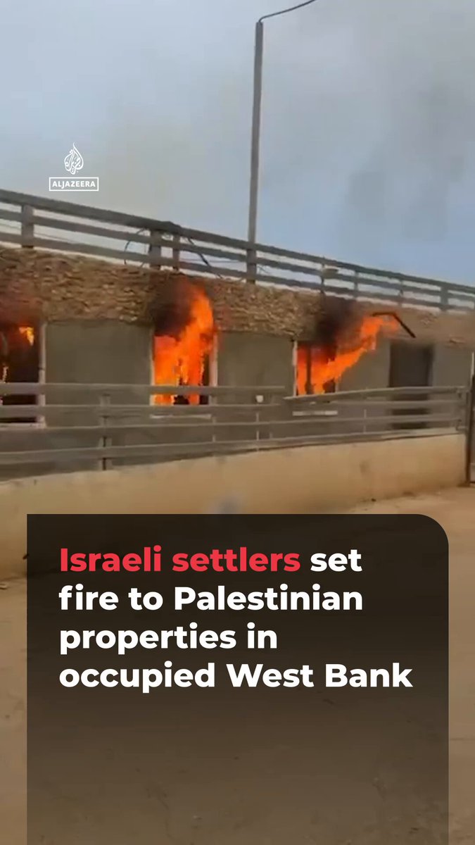 At least two Palestinians were injured after Israeli settlers set fire to Palestinian-owned properties in the village of Abu Falah in Ramallah, in the occupied West Bank.