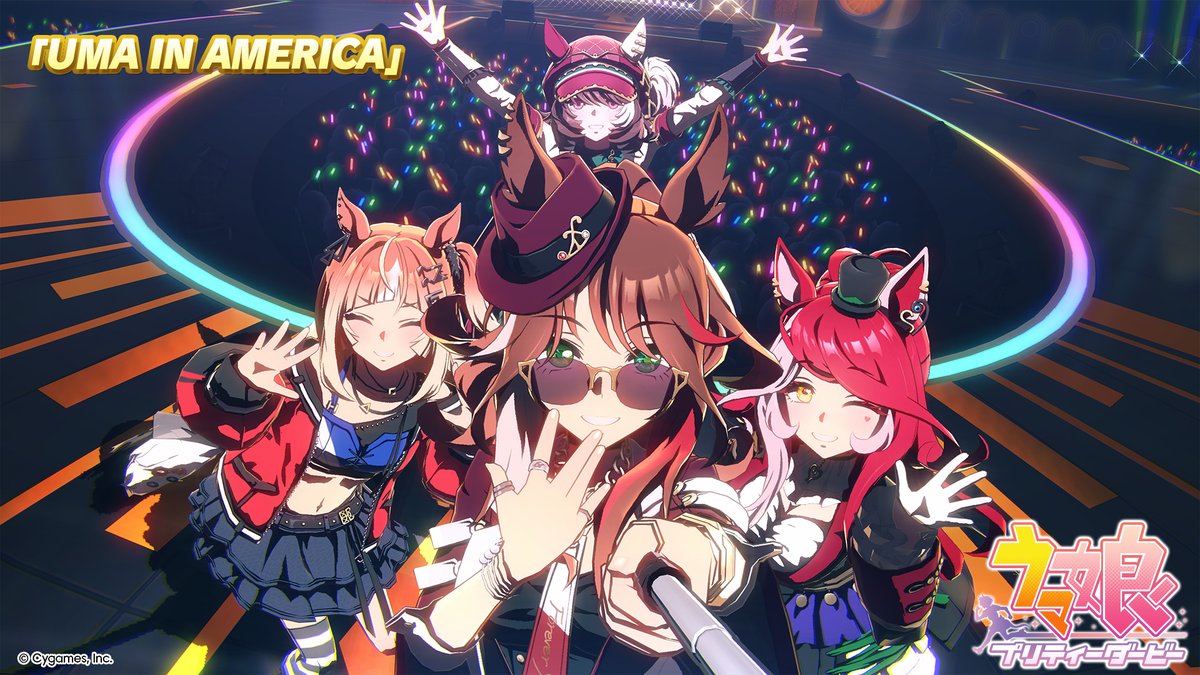 【ライブ動画ショートVer.公開！】 新育成シナリオ「Beyond Dreams 共に前へ、共に光を」で解放される楽曲「UMA IN AMERICA」のゲーム内ライブ動画ショートVer.を公開！ 新育成シナリオは2月24日(火)に追加予定！ お楽しみに♪ #ウマ娘 #ゲームウマ娘