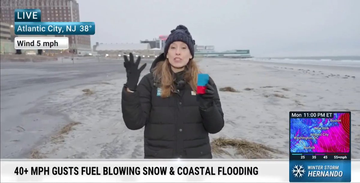 Meteorologist Stephanie Abrams is live in Atlantic City, New Jersey, using LEGO to explain the science behind the rain-to-snow transition as Winter Storm Hernando ramps up: