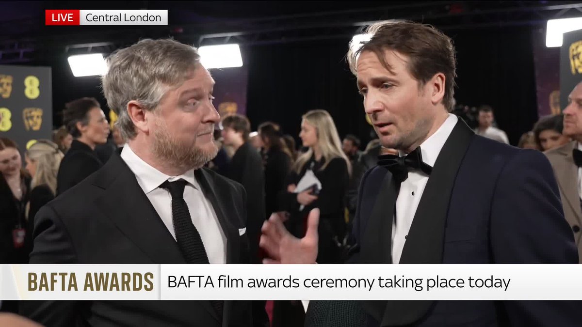 The Ballad of Wallis Island is up for three BAFTAs at tonight's awards ceremony. Sky's Katie Spencer is on the red carpet speaking to the actors from the British comedy-drama film. ๐Watch our livestream here: ๐บ Sky 501