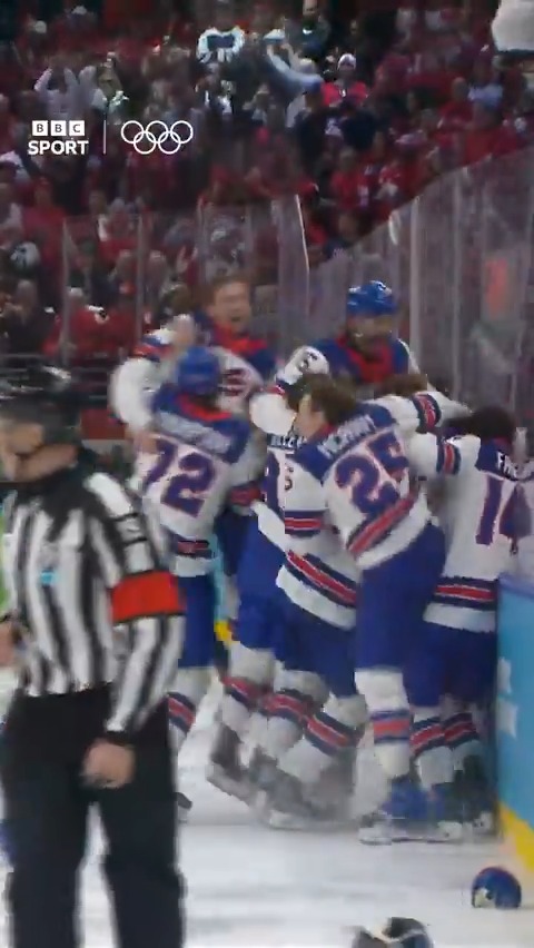 That GOLD winning moment! 46 years to the day after Miracle on Ice and USA are the men's Olympic champions for the third time 🥇🏒