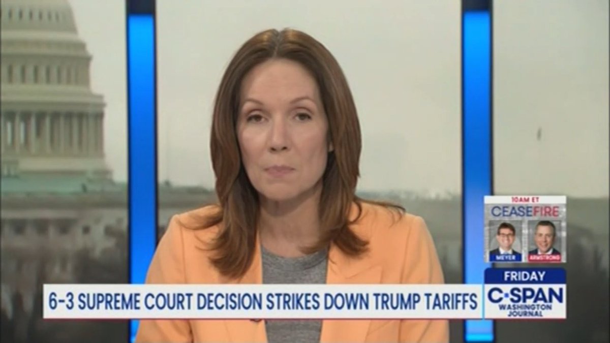 A "John Barron" sounding exactly like Trump called into C-SPAN, ranting against SCOTUS's tariff ruling and attacking Hakeem Jeffries. (John Barron is a pseudonym Trump is known to use with press)