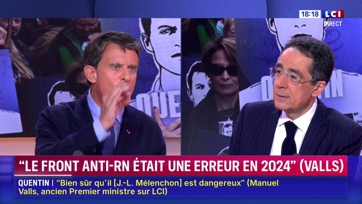 🔴🗣️ "Il ne peut pas y avoir la moindre alliance, le moindre désistement avec Jean-Luc Mélenchon, avec LFI (...) Sinon, on perd tout : les élections mais aussi l'honneur" : Manuel Valls à Darius Rochebin sur LCI