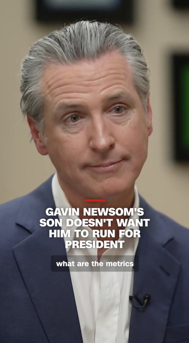 California Gov. Gavin Newsom told CNN’s Dana Bash that his son opposes a presidential run, texting him, “I’m too young. You need to spend more time with us.”