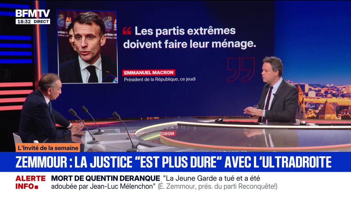 Pour Éric Zemmour (Reconquête !), "il ne faut pas de milices en France"