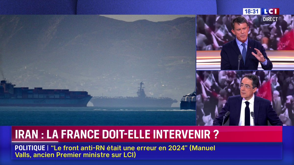 🔴🗣️ "Une intervention en Iran" serait "juste" : Manuel Valls à Darius Rochebin sur LCI