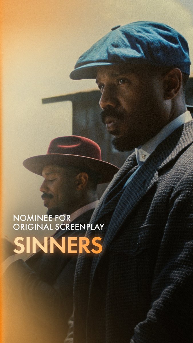 SINNERS, written by Ryan Coogler. Nominated for Writing (Original Screenplay) at the 98th Oscars. Watch the #Oscars LIVE on Sunday, March 15th, at 7e/4p on ABC and Hulu. #OnlyAtTheOscars