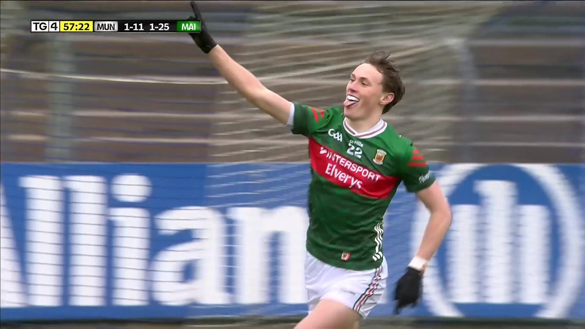 58 Nóim @monaghangaa 1-11( 14) Mayo GAA 2-25 (31) Kobie McDonald le críoch ealaíonta 😱 Kobie McDonald with a dream start !! BEO/LIVE AR TG4 📺 Allianz Ireland #AllianzLeagues #GAABeo