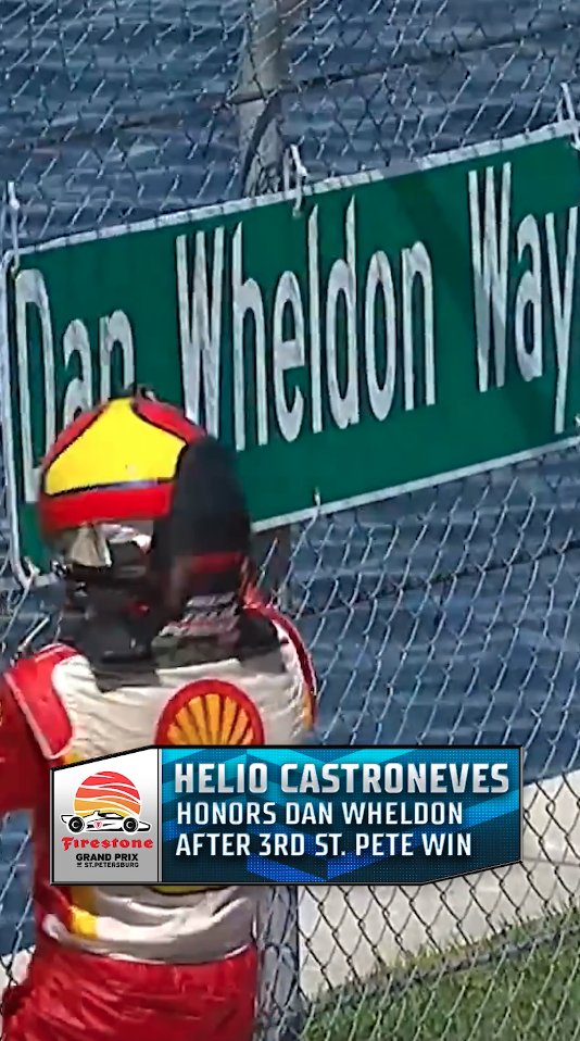 Helio Castroneves honored Dan Wheldon after winning the 2012 Grand Prix of St. Petersburg.