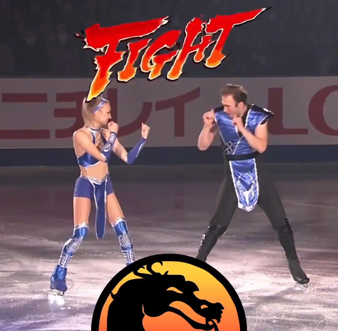Figure skaters Anastasiia Metelkina and Luka Berulava performed a Mortal Kombat routine at an exhibition gala