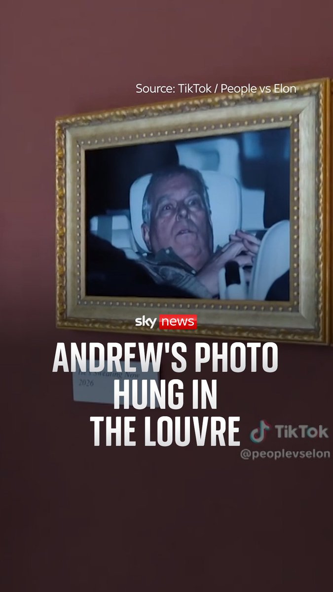 Andrew Mountbatten-Windsor's 'infamous' photo, which was taken as he was driven away from a police station, has been hung in the Louvre. He denies the allegations against him. Click the link to read the latest: