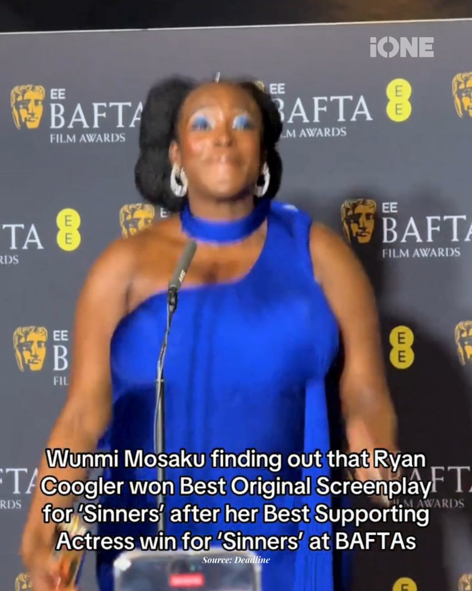 Wunmi Mosaku reacts to Ryan Coogler winning Best Original Screenplay at the #BAFTA Film Awards, and touches on Coogler's kindness as a director.
