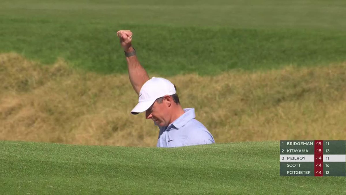 "OH! HERE HE IS! AT LAST!" Jim Nantz as Rory McIlroy nails one from the bunker. Trevor Immelman: "How about the three hole outs we've seen in the last 15 minutes?" ⛳️🎯🎙️