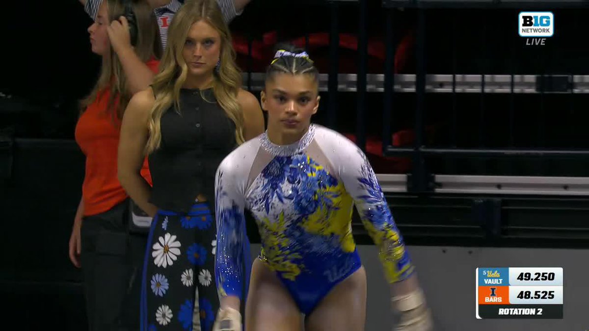 Tiana Sumanasekera has this vault dialed in! 9.900 for the third-straight week! 📺: Big Ten Network #GoBruins