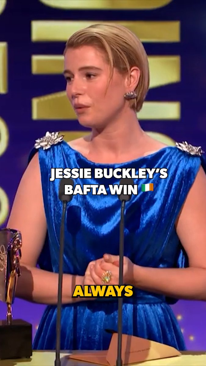 “To my family, who always remind me how much I love being home.” 🇮🇪 A very special moment on a huge night for Ireland 💛 #BAFTAs #JessieBuckley #IrishFilm #Ireland 🎥 BBC BAFTA