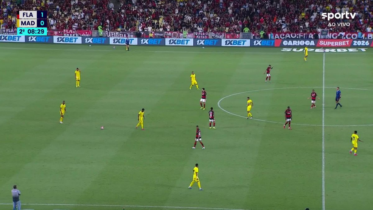 O gol de De La Cruz. Flamengo 1x0 Madureira. 🎥 sportv | ge