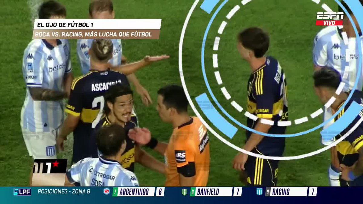 🇦🇷😳 El cruce entre Tomás Belmonte y Baltasar Rodríguez en el clásico entre Boca Juniors y Racing Club. 🗣️ “CAG*N, TE DA PARA JUGAR EN RACING. ACÁ EN BOCA NO TE DA”.