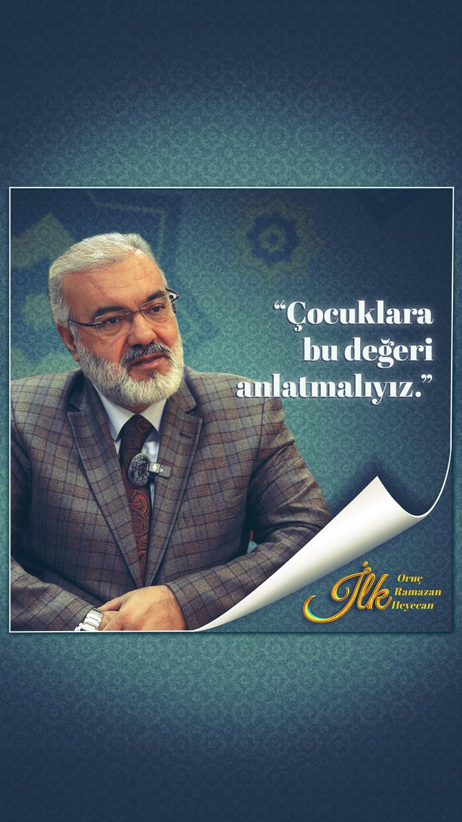 "Çocuklarımıza Ramazan'ın değerini anlatmanın yollarını bulmalıyız." 'İlk Oruç, İlk Ramazan, İlk Heyecan'ın konuğu Prof. Dr. Mehmet Emin Ay.
