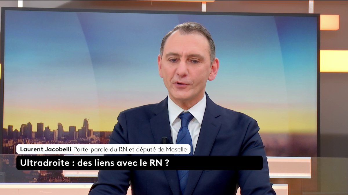 🔴 🗣 "Je remarque votre insistance à aller chercher là où il ne faut pas aller chercher", répond le député et porte-parole du RN Laurent Jacobelli lorsqu'on l'interroge sur un attaché parlementaire du RN qui a appelé à la tenue de la marche à Lyon samedi. #canal16
