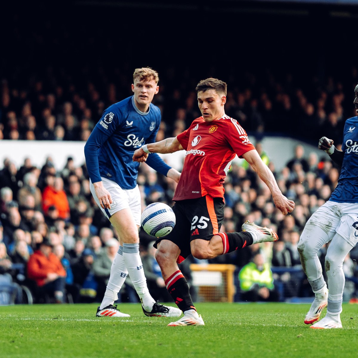 Our final goalscorer at Goodison Park: Manuel Ugarte 👊 Watch all of United's 56 goals at Everton's old home in the #PL, ahead of our first trip to the Hill Dickinson Stadium ⬇️