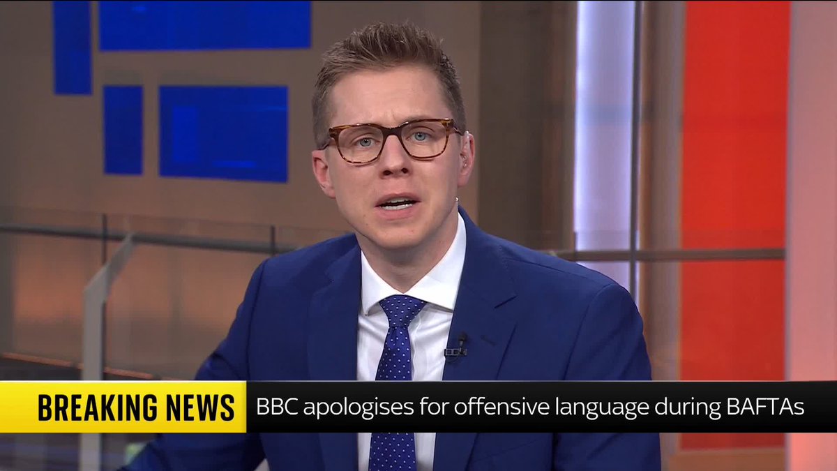 BREAKING: The BBC has apologised for not editing out a racial slur shouted during Sunday's Bafta Film Awards prior to broadcast, and added that it would be removed from the version on BBC iPlayer. Read more on this story: 📺 Sky 501 and YouTube