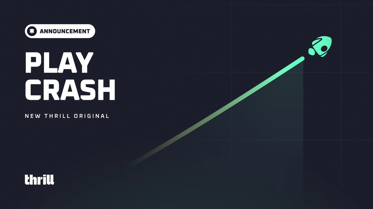 New Original: Crash... landed. 🚀 Launch up to 5 bets at once. Play it safe or go absolutely crazy on those multipliers. Can you ride it all the way to the 1,000,000x ceiling? Play Crash on Thrill: 👉 🎁 Giveaway: RT + drop your Thrill username. $10 x 20 winners