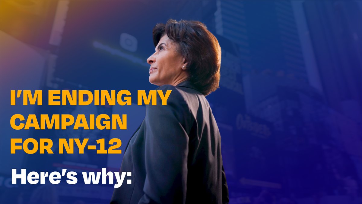Today I’m suspending my campaign for Congress in NY-12. Read more @