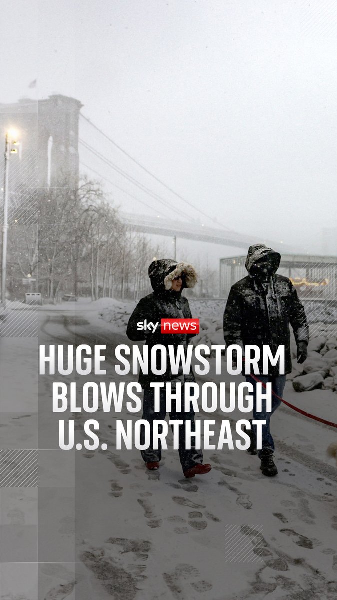 New York, Massachusetts, Connecticut, Delaware, New Jersey and Rhode Island have all declared a state of emergency as a winter storm hits the U.S. northeast. Local media reports around 41 million people are under a blizzard warning, covering from Maryland to Maine. 🔗