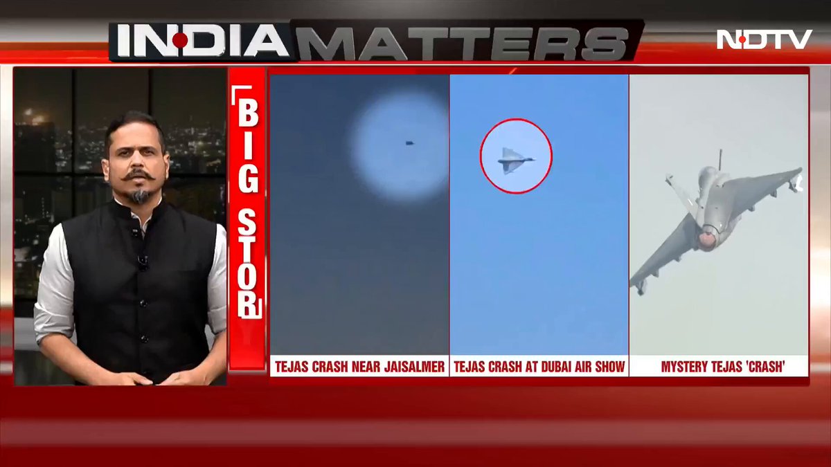 On Feb 7 at Naliya Air Base, Gujarat, Tejas jet veers off runway during take-off roll, severely damaged. Pilot escaped without serious injury, but aircraft a write-off. Tejas fleet grounded for safety checks since then. Facts on my show tonight: