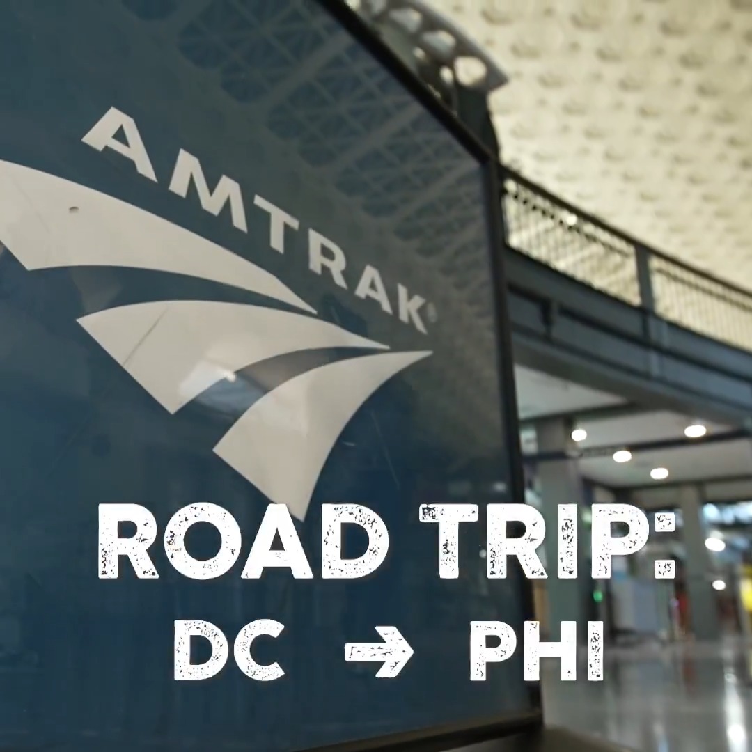 Took the #CapsFlyers rivalry on the road with Annie Mae and Mike Ploger! After a quick and easy trip (with plenty of time for a cheesesteak stop), Amtrak got 'em ready to cheer in #ALLCAPS from DC to Philly.