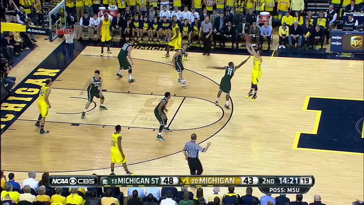 Stauskas takes over 💥 #OTD in 2014, eventual B1G POY Nik Stauskas scored 21 of his 25 points in the second half to lead No. 20 Michigan Men's Basketball past No. 13 Michigan State.