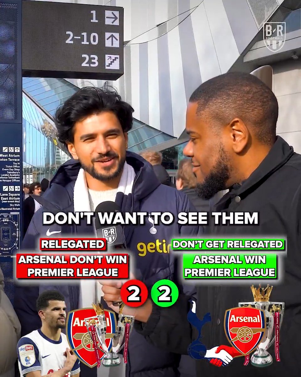 Would Spurs fans accept relegation if it kept Arsenal from winning the Premier League? 😬 (w/ Miles 🫰🏾🇬🇭)