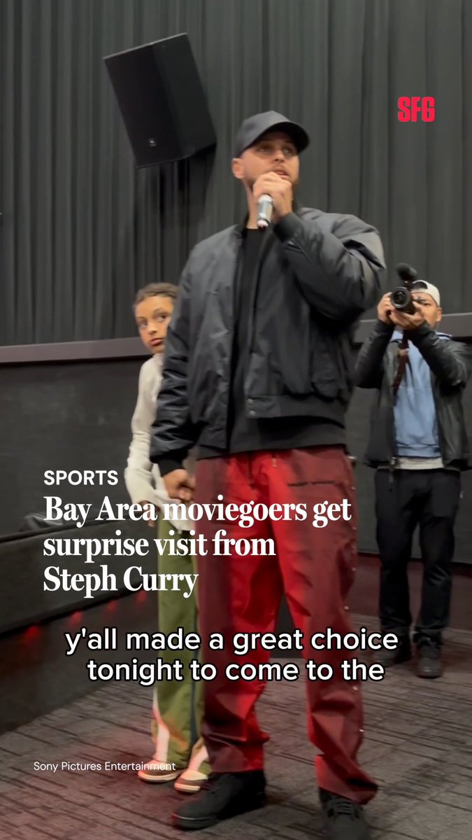 Moviegoers heading to see "GOAT" in Redwood City on Saturday got a surprise visit from Steph Curry. The Warriors star served as a producer and a supporting voice actor for the basketball-themed animated film.