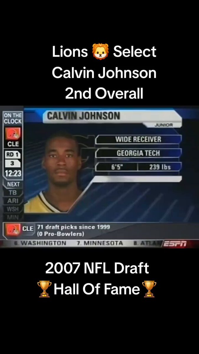 Never call an NFL Draft WR “generational” in this one that saw Calvin Johnson coming out of Georgia Tech If AJ Green &amp; Julio couldn’t do it, no, Jeremiah Smith can’t do it.