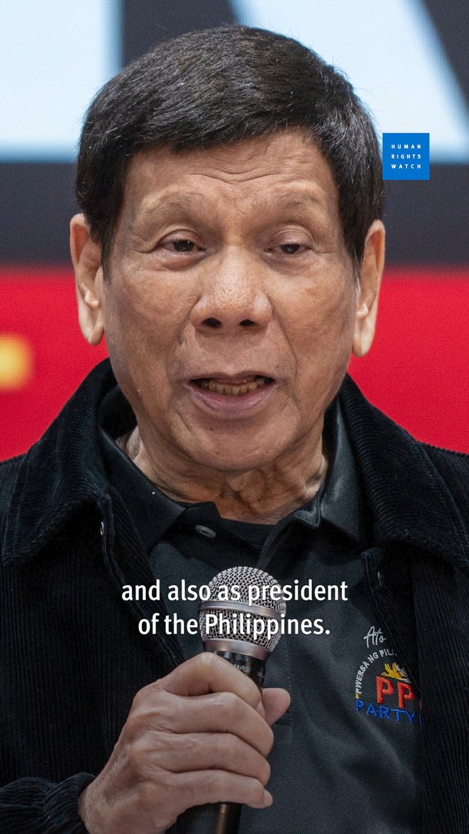 Former president of the Philippines Rodrigo Duterte is facing a landmark hearing at the International Criminal Court in The Hague. Over the next week, ICC judges will hear evidence to determine whether to send this case to trial. Learn more from HRW ⤵️